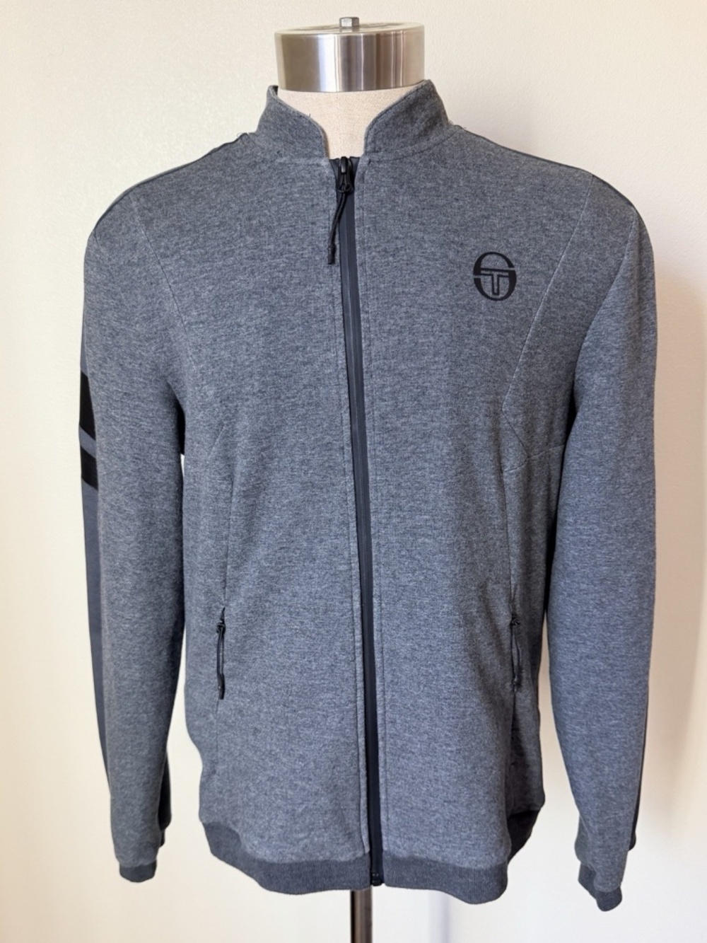 Sergio Tacchini Lineo Track Jacket Asphalt Gray Sz L